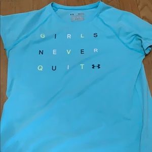 "girls never quit" under armor tee